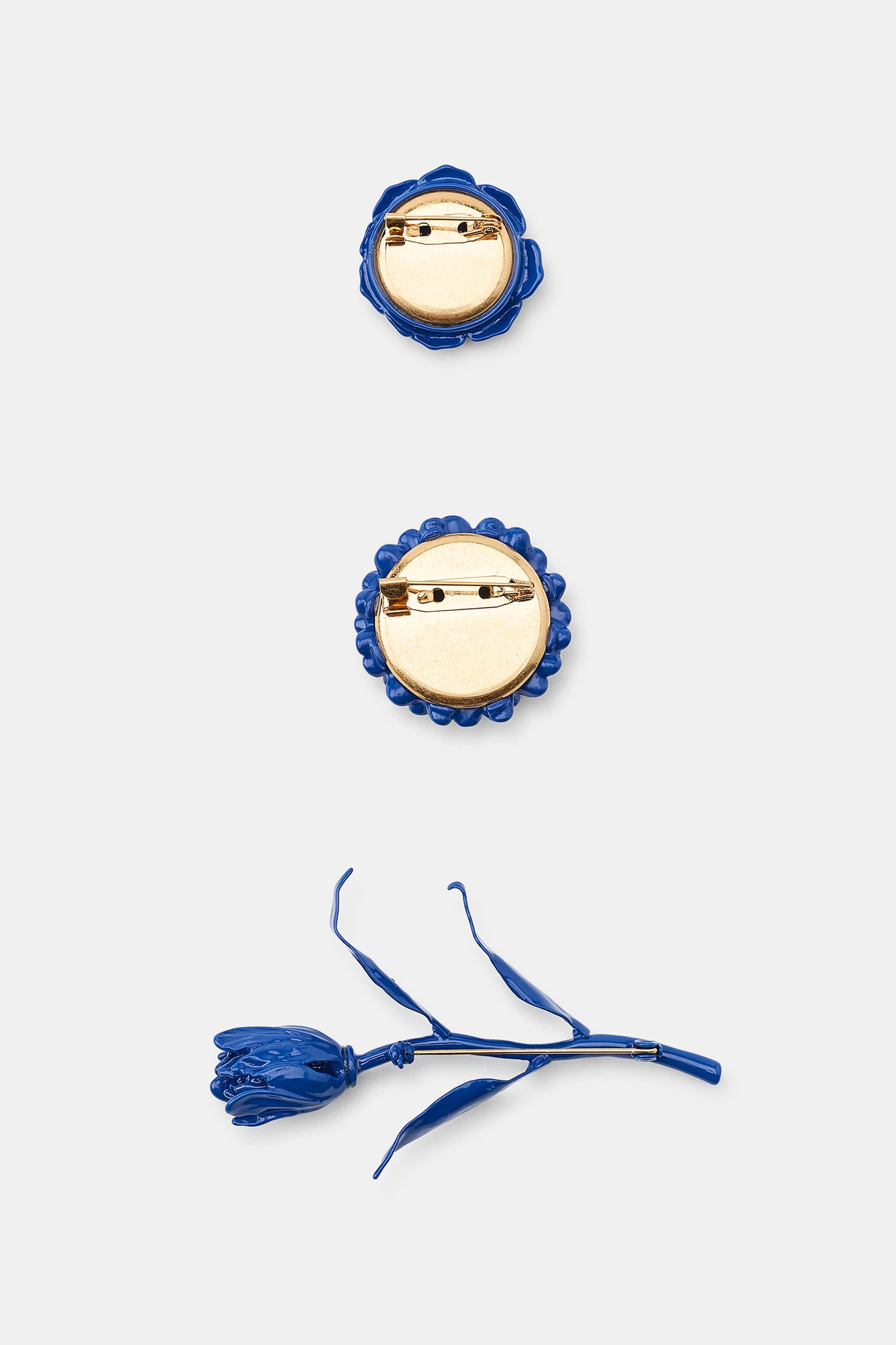 LOT DE 3 BROCHES FLEUR